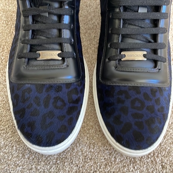 Men’s Jimmy Choo Leopard Print Calf Hair High Tops - Picture 5 of 9